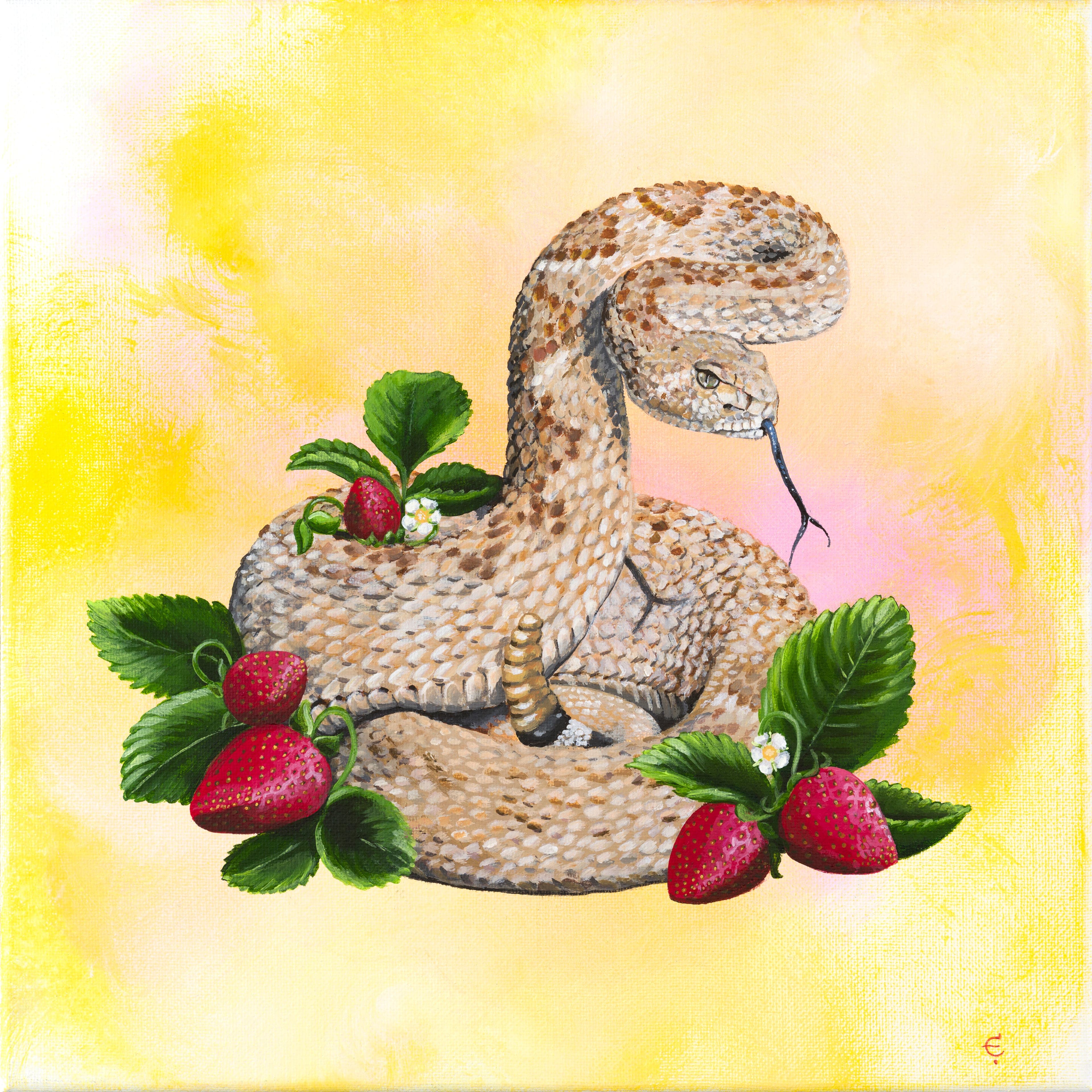Snake in the Strawberries artwork by Eva Creature.